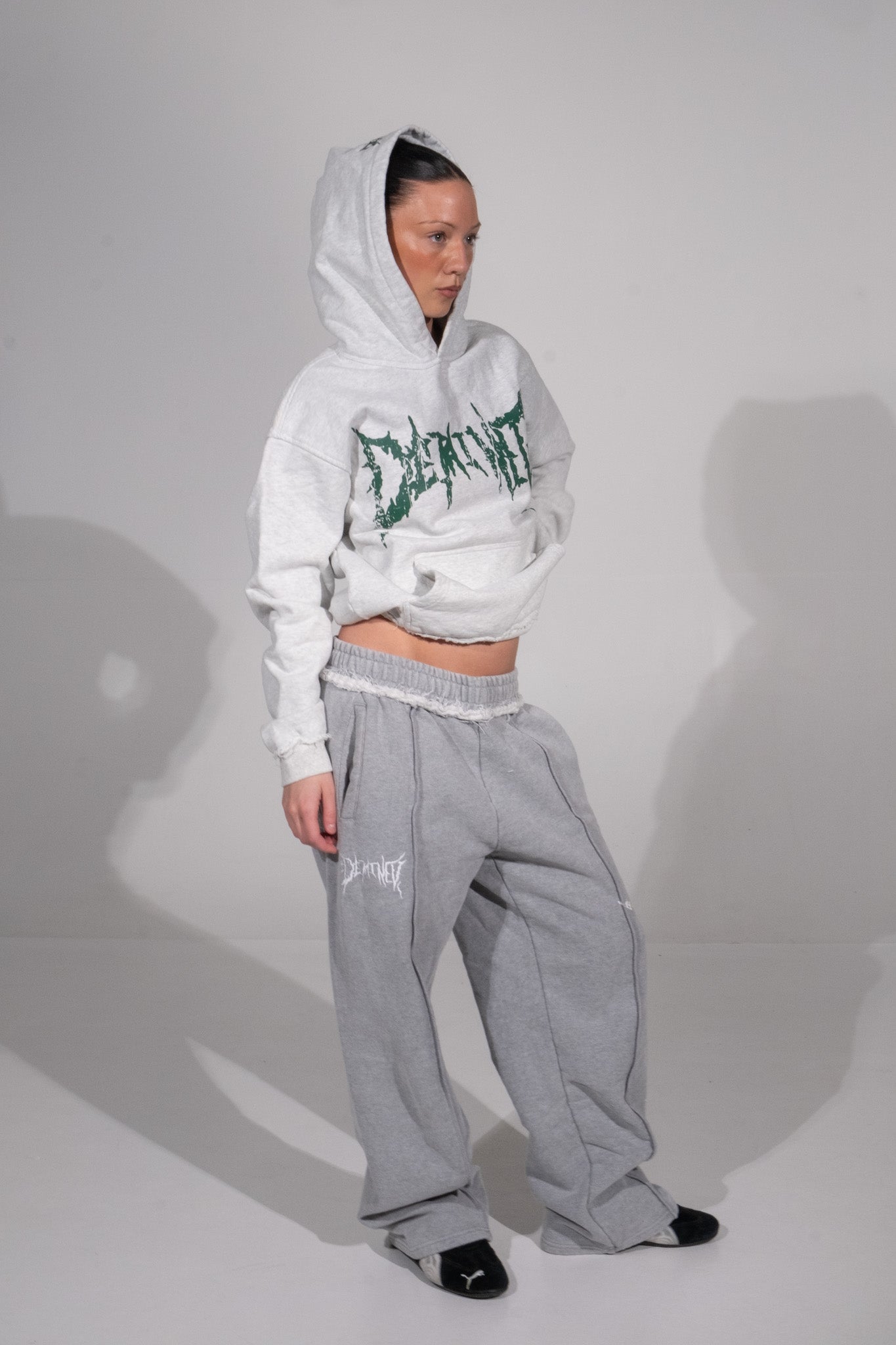 CRACKED GREEN LOGO HOODIE