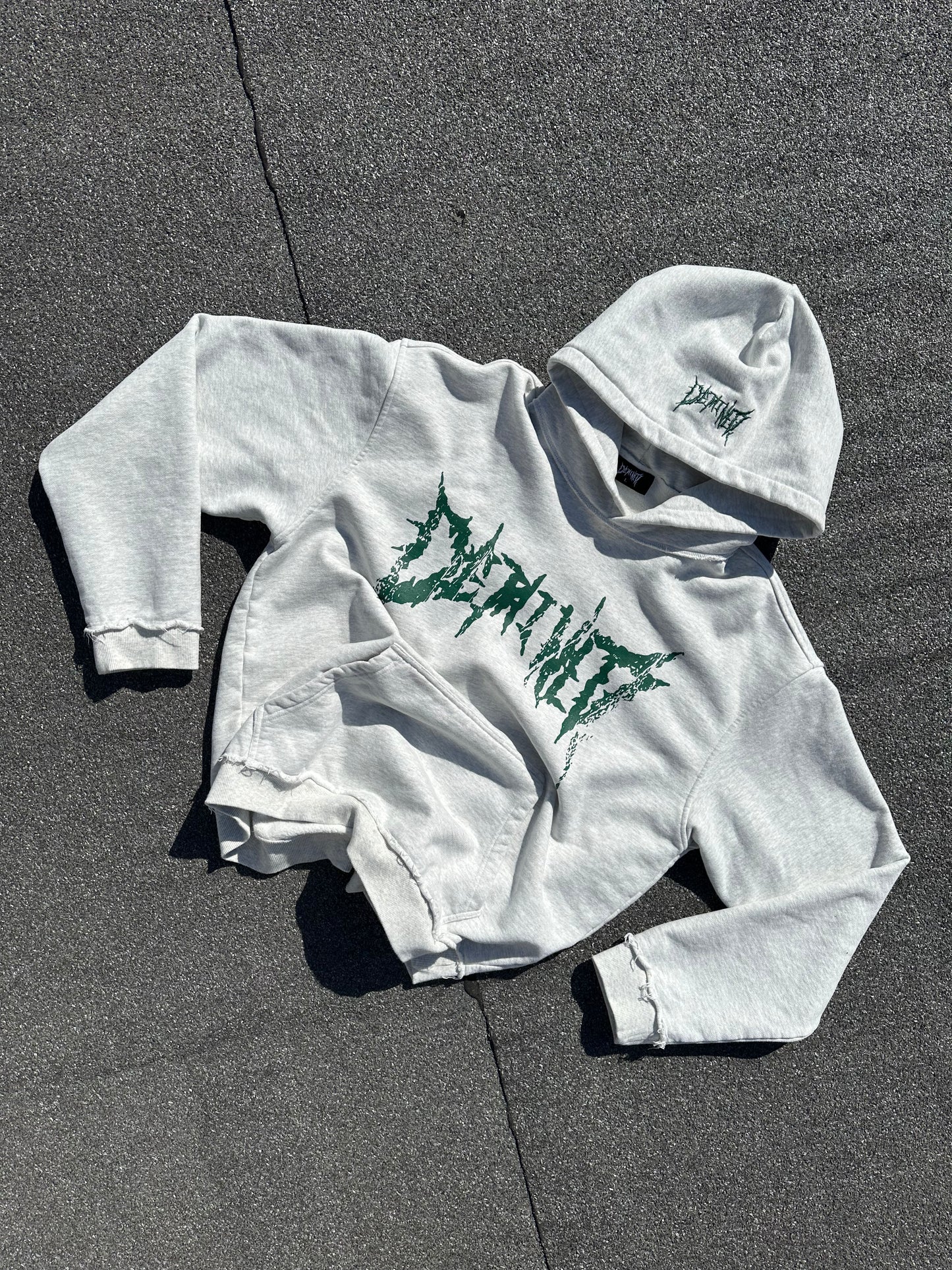 CRACKED GREEN LOGO HOODIE