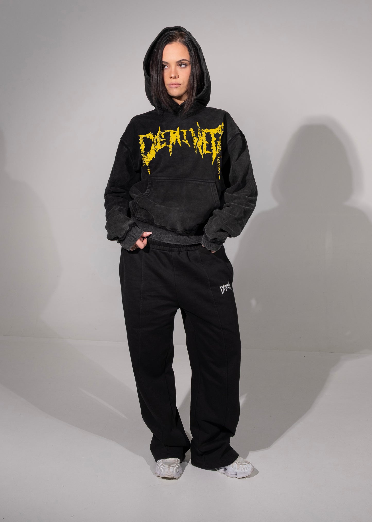 CRACKED YELLOW LOGO HOODIE