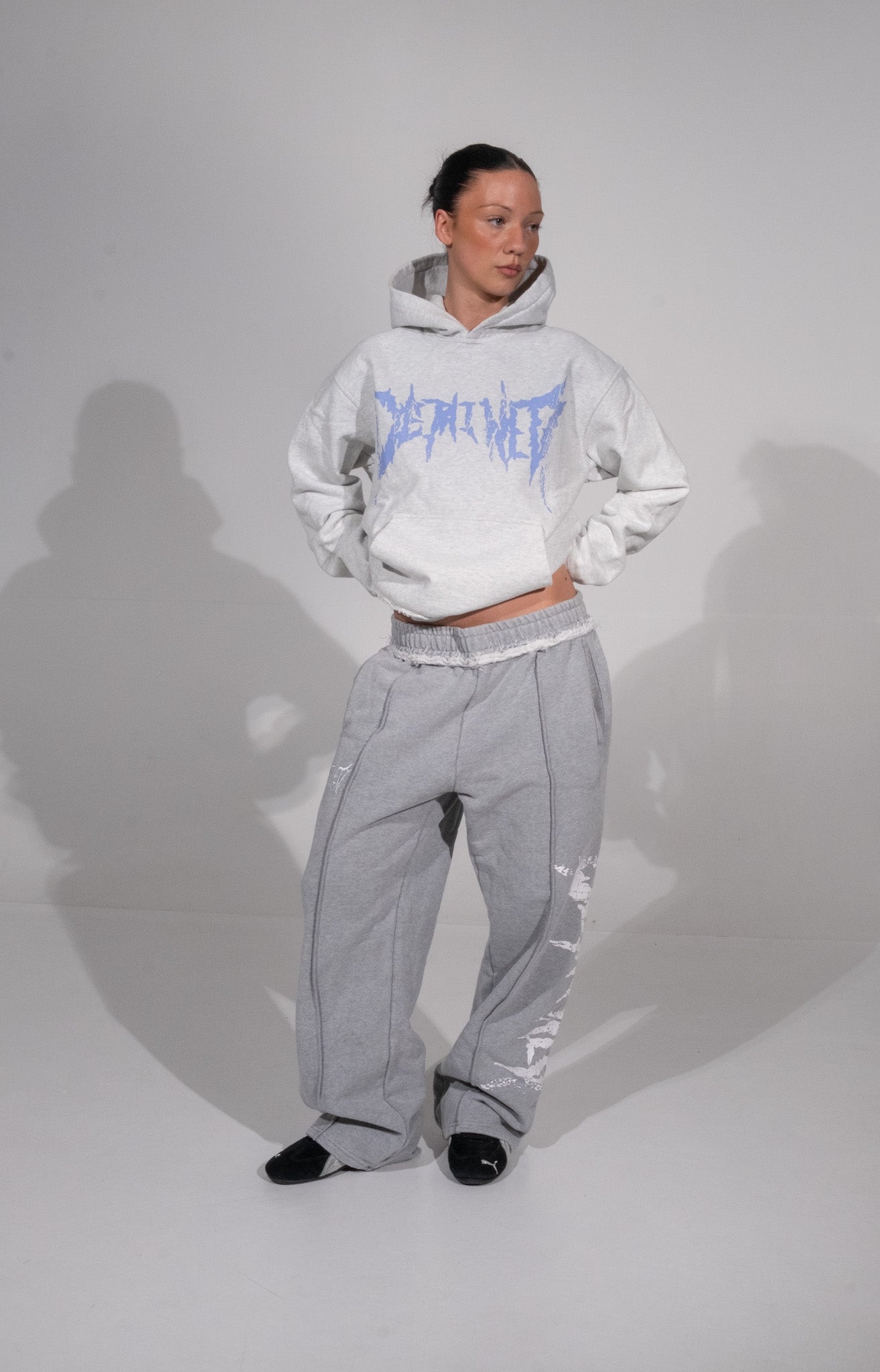 CRACKED BLUE LOGO HOODIE
