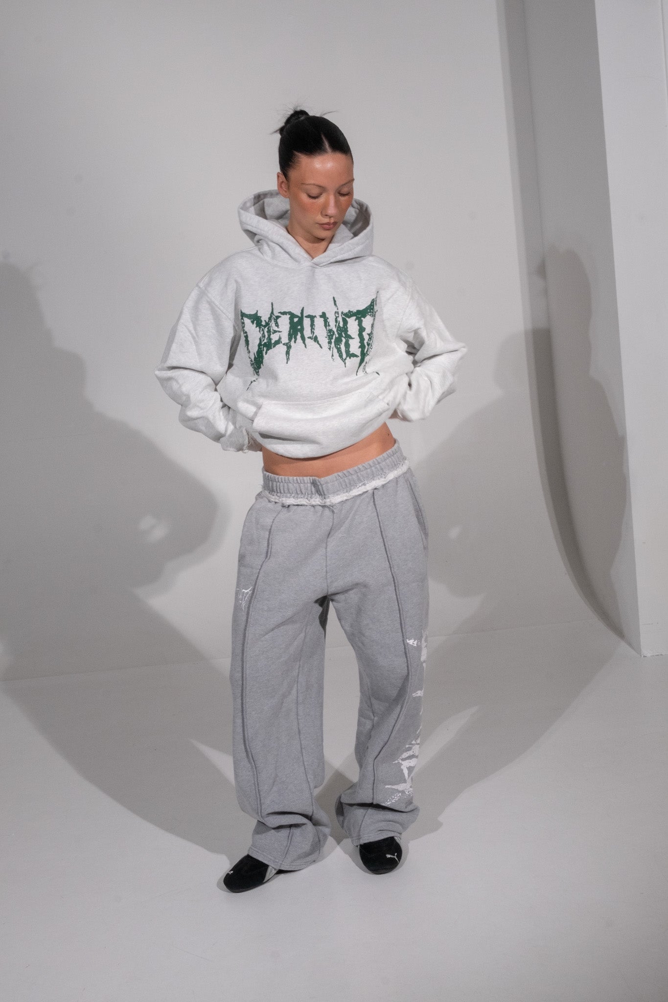 CRACKED GREEN LOGO HOODIE