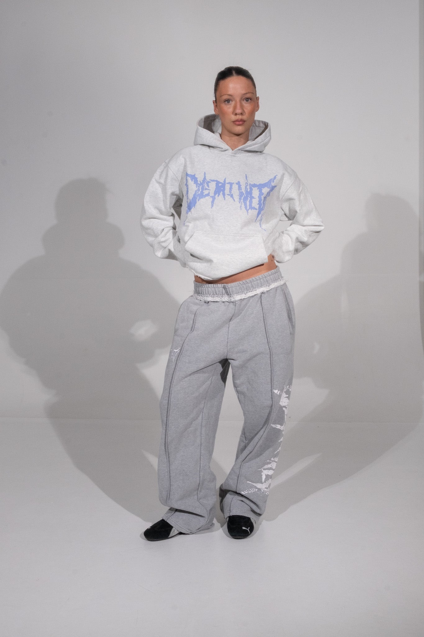 CRACKED BLUE LOGO HOODIE