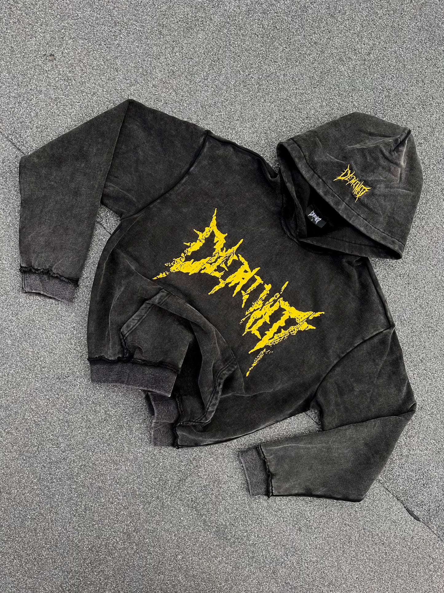 CRACKED YELLOW LOGO HOODIE