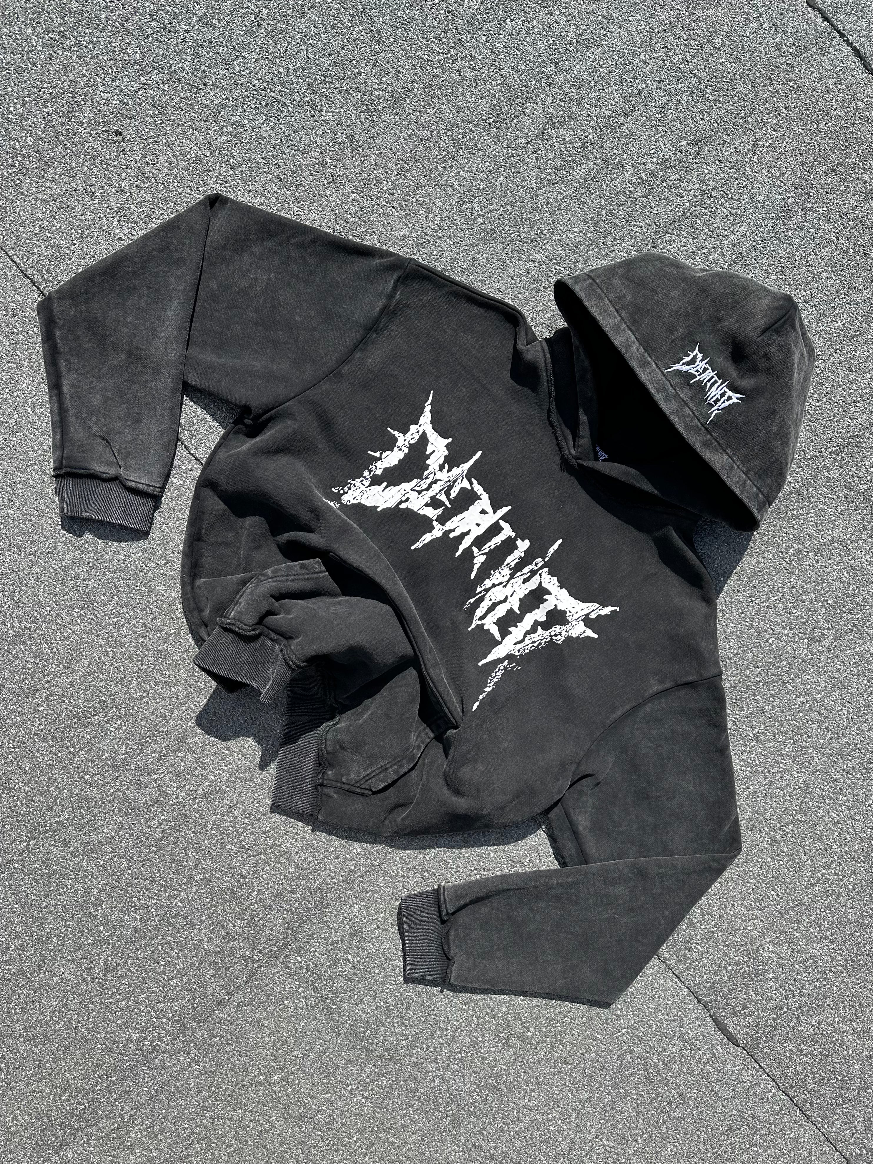 【CRITIC】CRACK LETTERING HOODIE CRACKED WHITE LOGO HOODIE – DETAINED