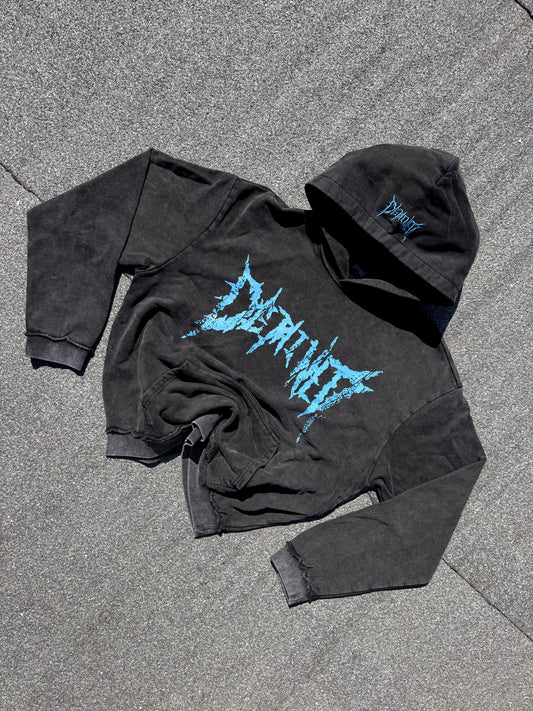 DARK CRACKED BLUE LOGO HOODIE