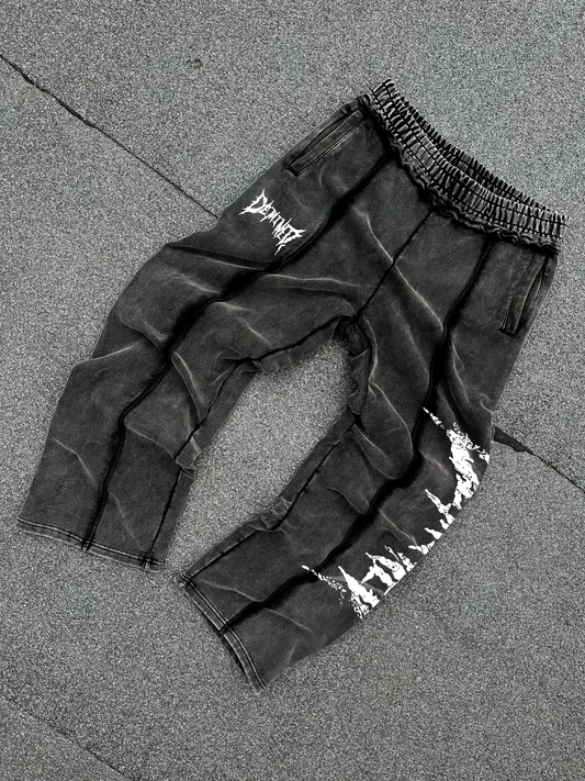 CRACKED WHITE LOGO PANTS