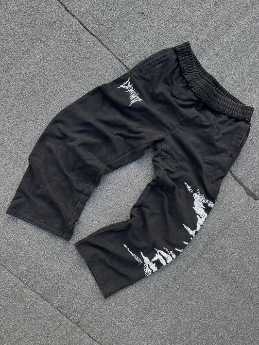CRACKED WHITE LOGO PANTS