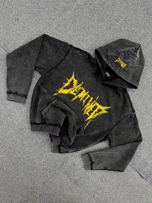 CRACKED YELLOW LOGO HOODIE